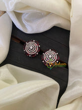 Maroon American Diamond Stud -Concentrics -G6653